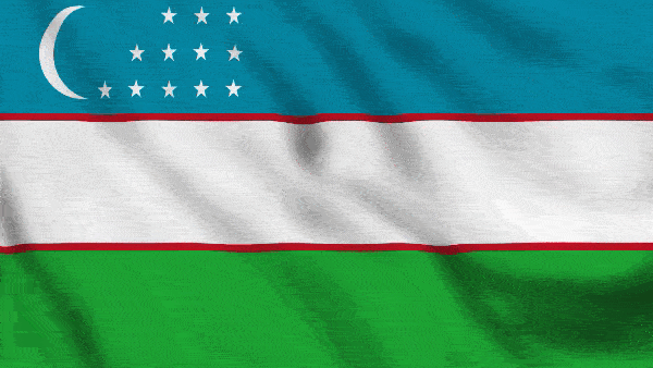 Анимированный флаг Узбекистана