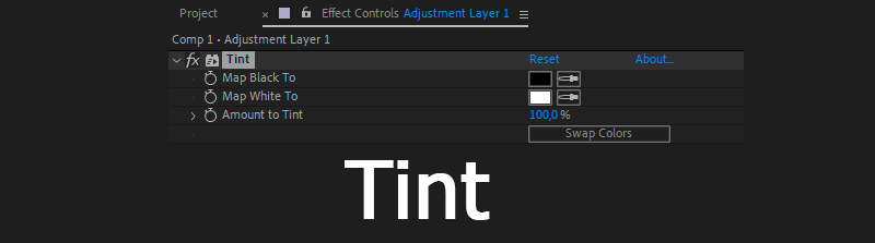 Эффект Tint в After Effects