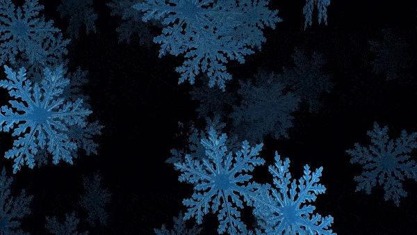 Большие голубые снежинки