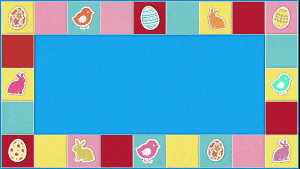 футаж разноцветная рамка с животными и яцом