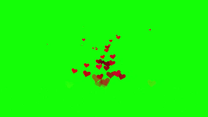Сердечки на зелёном фоне