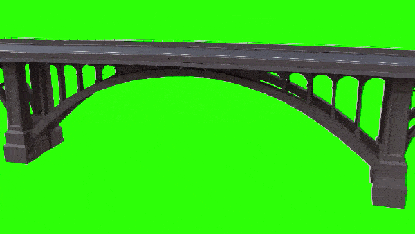 футаж Разрушение моста, хромакее 4K