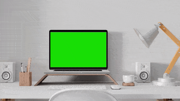 Ноутбук с зелёным экраном