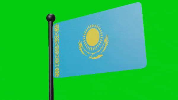 Анимированный флаг Казахстана