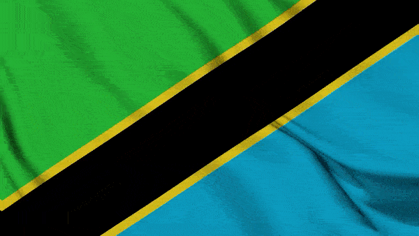 развивающийся флаг Танзании