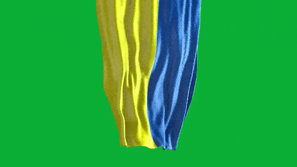 Анимированный флаг Украины на хромакее
