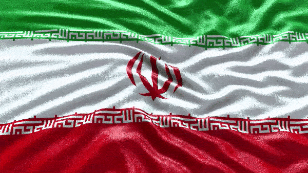 Флаг Ирана развевается на ветру