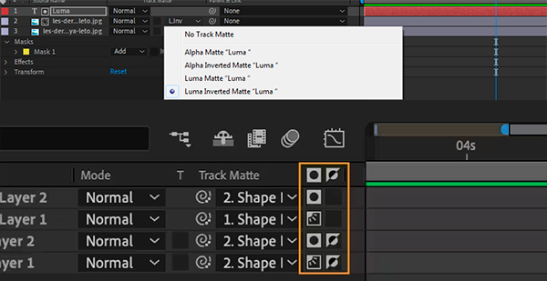 Использование Track Matte в After Effects