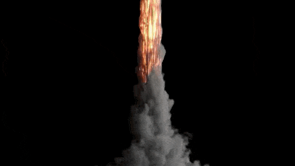 пламя от сопл ракеты