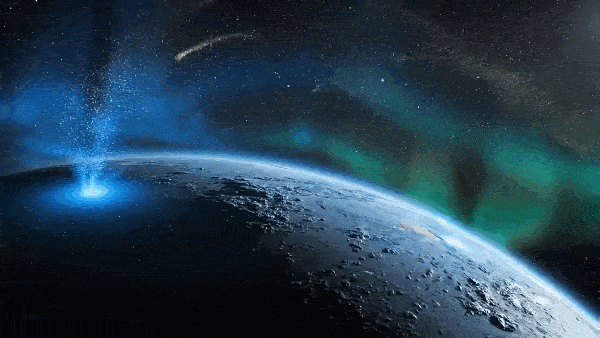 Земля с выбросами энергии